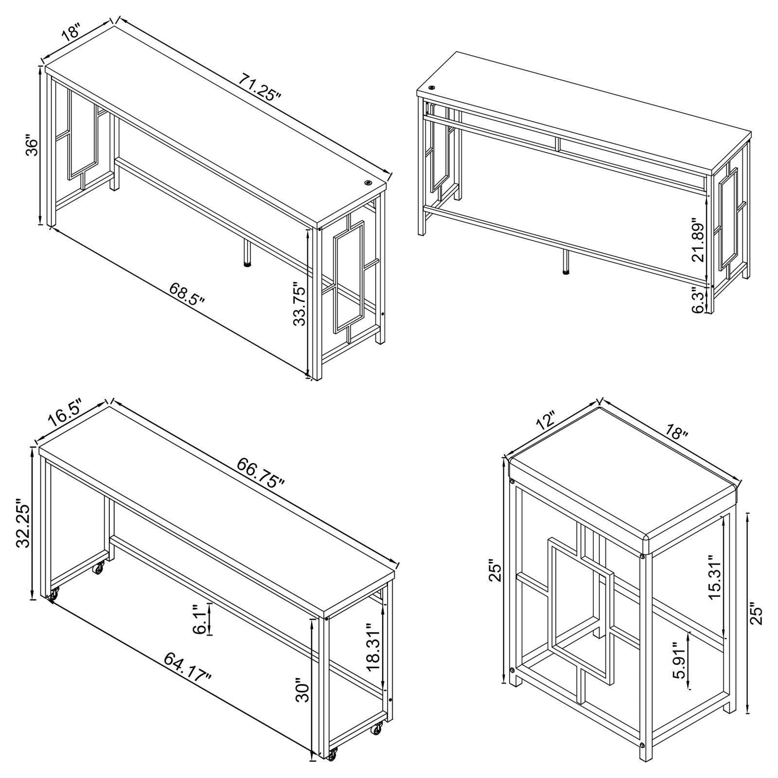 Jackson Jackson 5-Piece Multipurpose Counter Height Table Set White And Chrome 182715 - Ella Furniture