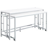 Jackson Jackson 5-Piece Multipurpose Counter Height Table Set White And Chrome 182715 - Ella Furniture