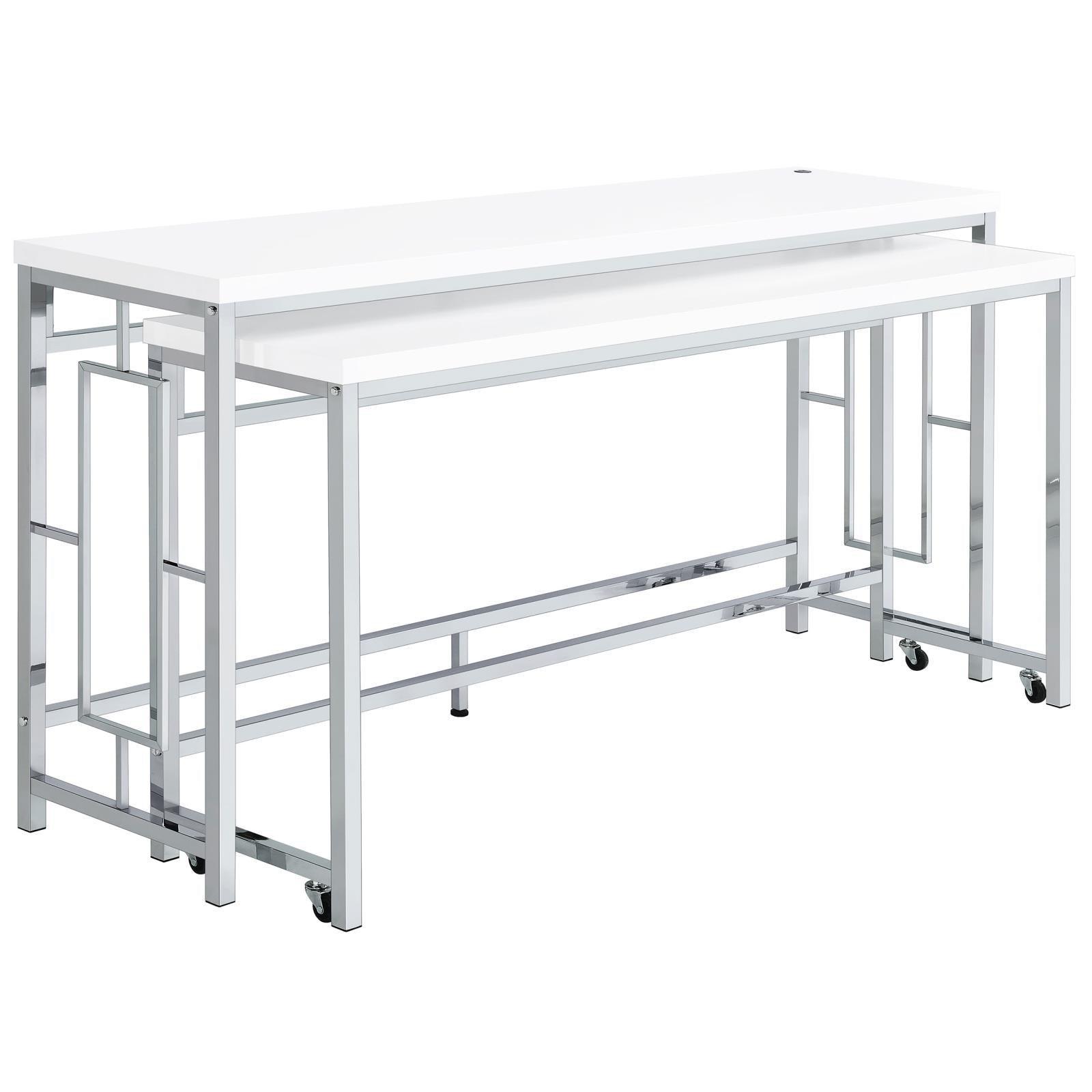 Jackson Jackson 5-Piece Multipurpose Counter Height Table Set White And Chrome 182715 - Ella Furniture