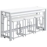 Jackson Jackson 5-Piece Multipurpose Counter Height Table Set White And Chrome 182715 - Ella Furniture