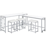 Jackson Jackson 5-Piece Multipurpose Counter Height Table Set White And Chrome 182715 - Ella Furniture
