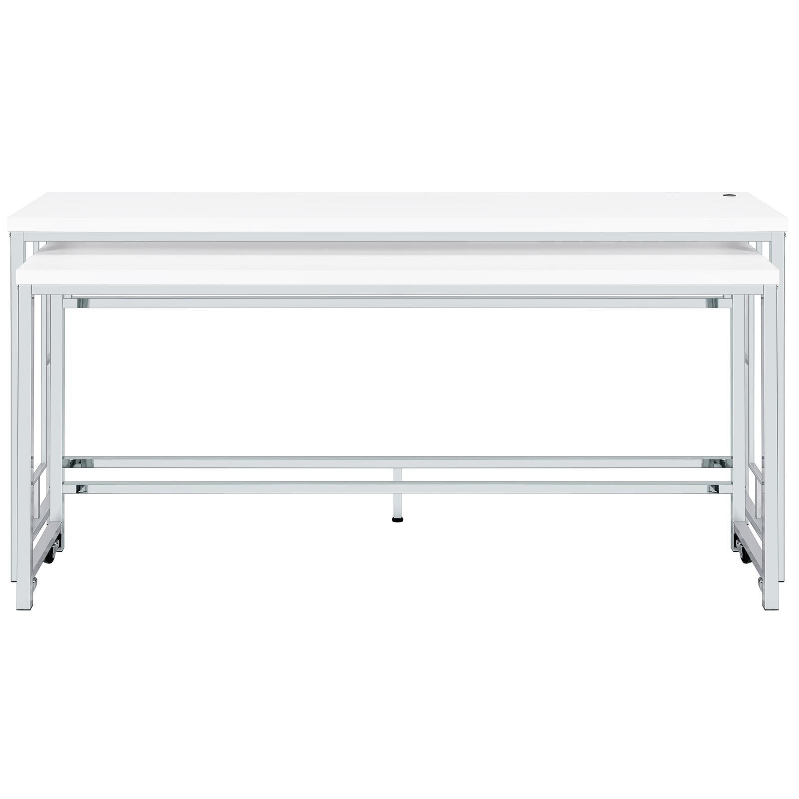 Jackson Jackson 5-Piece Multipurpose Counter Height Table Set White And Chrome 182715 - Ella Furniture