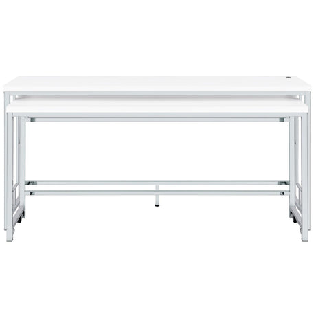 Jackson Jackson 5-Piece Multipurpose Counter Height Table Set White And Chrome 182715 - Ella Furniture