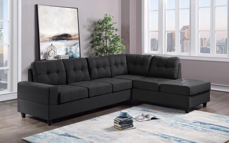 James Black Reversible Sectional - Ella Furniture