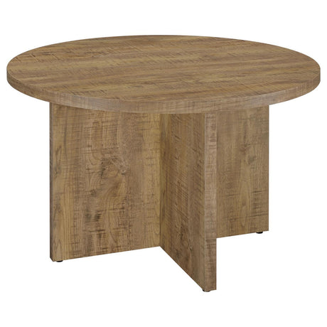Jamestown Round Engineered Wood Dining Table With Decorative Laminate Mango Brown 183021 - Ella Furniture