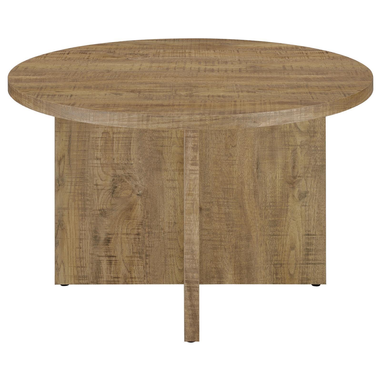 Jamestown Round Engineered Wood Dining Table With Decorative Laminate Mango Brown 183021 - Ella Furniture