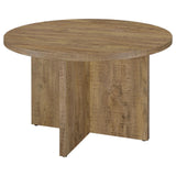 Jamestown Round Engineered Wood Dining Table With Decorative Laminate Mango Brown 183021 - Ella Furniture