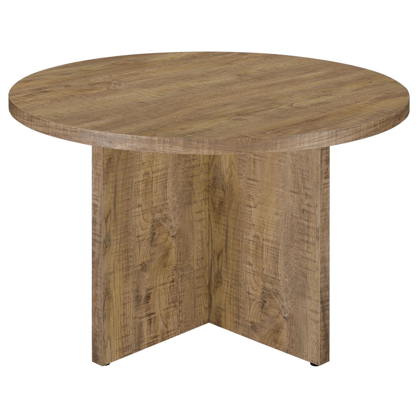 Jamestown Round Engineered Wood Dining Table With Decorative Laminate Mango Brown 183021 - Ella Furniture