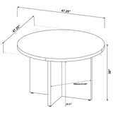 Jamestown Round Engineered Wood Dining Table With Decorative Laminate Mango Brown 183021 - Ella Furniture