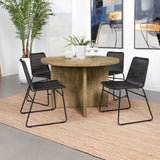 Jamestown Round Engineered Wood Dining Table With Decorative Laminate Mango Brown 183021 - Ella Furniture