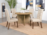 Jamestown Round Engineered Wood Dining Table With Decorative Laminate Mango Brown 183021 - Ella Furniture