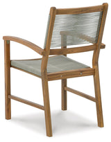 Janiyah Light Brown Outdoor Dining Arm Chair (Set Of 2) P407-602A - Ella Furniture