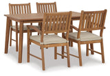 Janiyah Light Brown Outdoor Dining Table And 4 Chairs - Ella Furniture