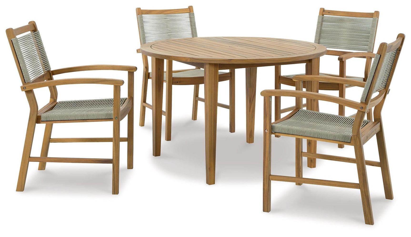 Janiyah Light Brown Outdoor Dining Table And 4 Chairs PKG013835 - P407-615 | P407-602A | P407-602A - Ella Furniture