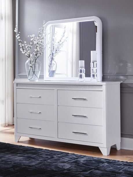 Jarlee White Dresser and Mirror from Ella Furniture