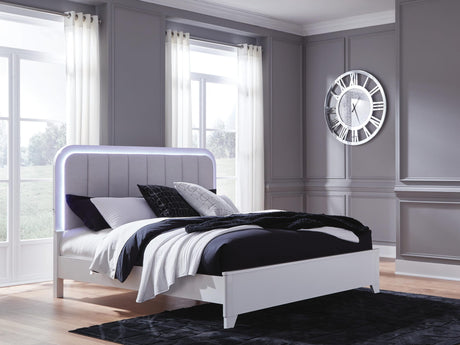Jarlee White King Upholstered Panel Bed from Ella Furniture