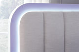 Jarlee White King Upholstered Panel Bed detail view