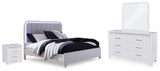 Jarlee White Queen Upholstered Panel Bed from Ella Furniture