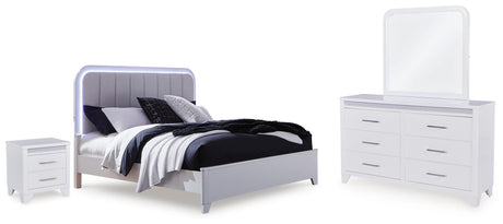 Jarlee White Queen Upholstered Panel Bed from Ella Furniture