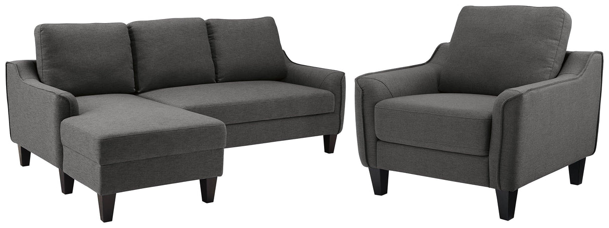 Jarreau Gray Sofa Chaise And Chair - Ella Furniture