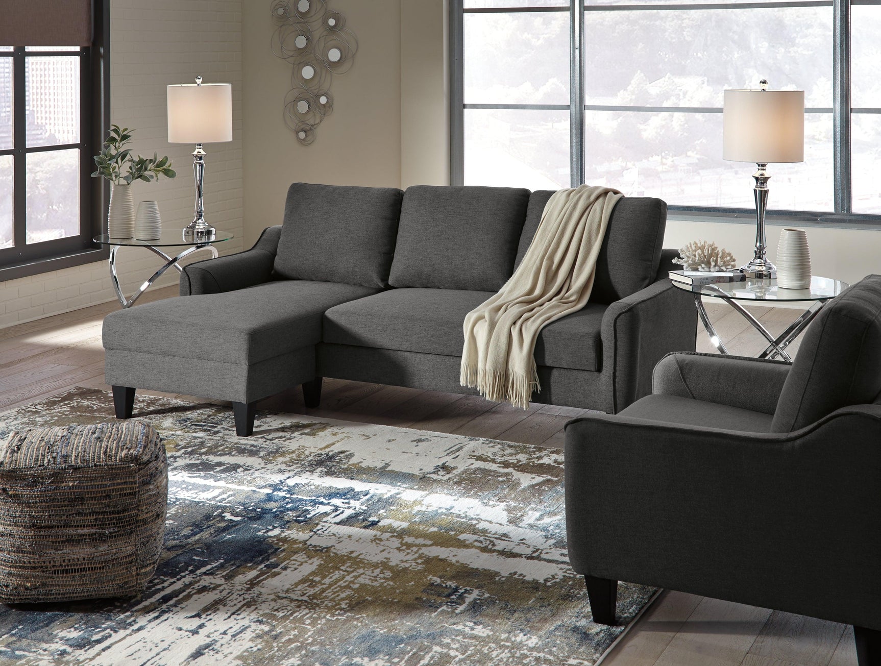 Jarreau Gray Sofa Chaise And Chair - Ella Furniture