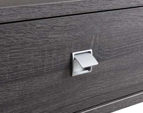 Jarvis Sleek And Modern Grey Tv Stand Assembled Drawers, Media Consoles, Entertainment Cabinets, Angled Legs And Metal Drawer with Storage Doors for Living Room - Ella Furniture