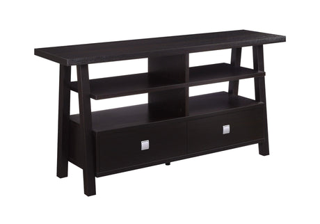 Jarvis Sleek And Modern Grey Tv Stand Assembled Drawers, Media Consoles, Entertainment Cabinets, Angled Legs And Metal Drawer with Storage Doors for Living Room - Ella Furniture