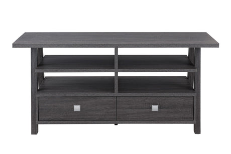 Jarvis Sleek And Modern Grey Tv Stand Assembled Drawers, Media Consoles, Entertainment Cabinets, Angled Legs And Metal Drawer with Storage Doors for Living Room - Ella Furniture