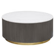 Jason Round Marble Top Coffee Table White and Charcoal 710418 - Ella Furniture