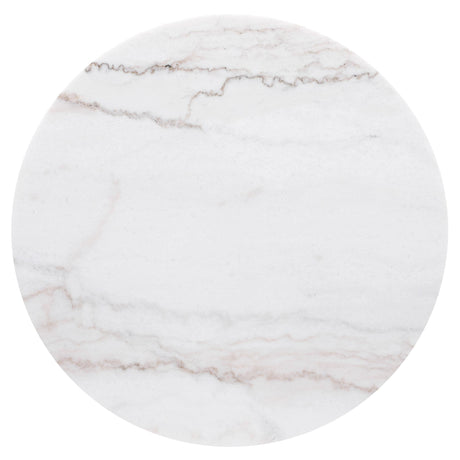 Jason Round Marble Top Side End Table White and Charcoal 710417 - Ella Furniture