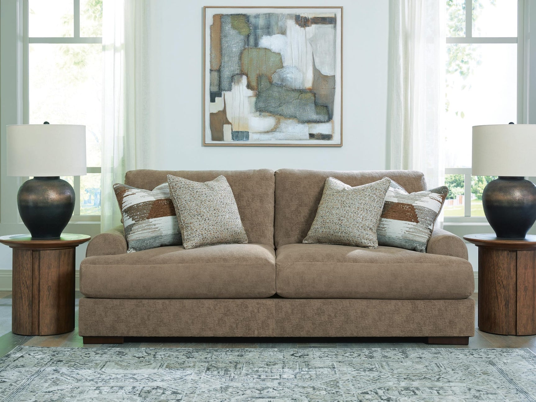 Jayne Park Pecan Chenille Sofa from Ella Furniture