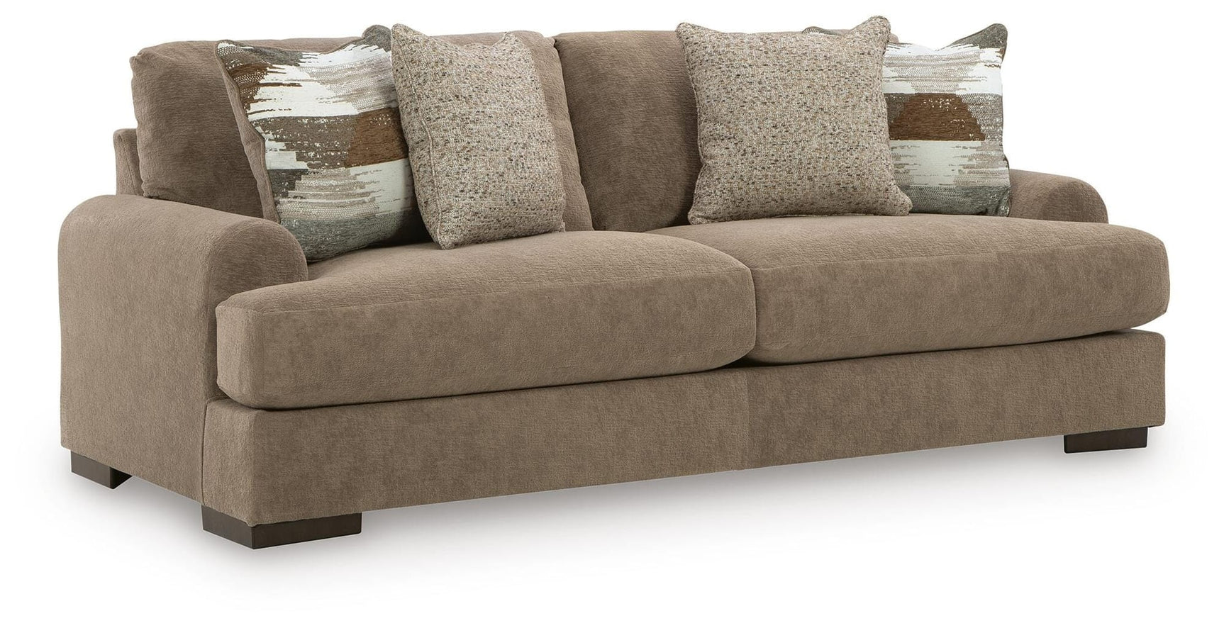 Jayne Park Pecan Chenille Sofa angled view