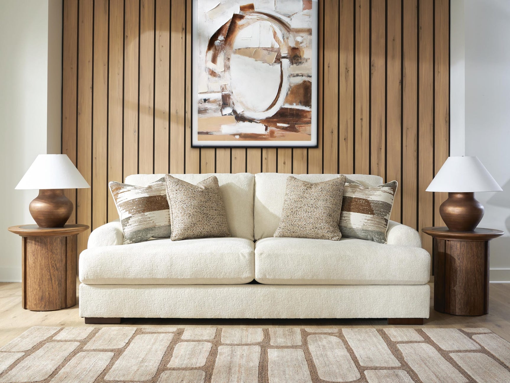 Jayne Park Sand Chenille Sofa from Ella Furniture