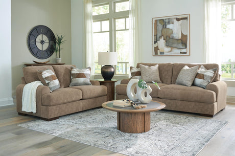 Jayne Pecan Park Sofa and Loveseat from Ella Furniture