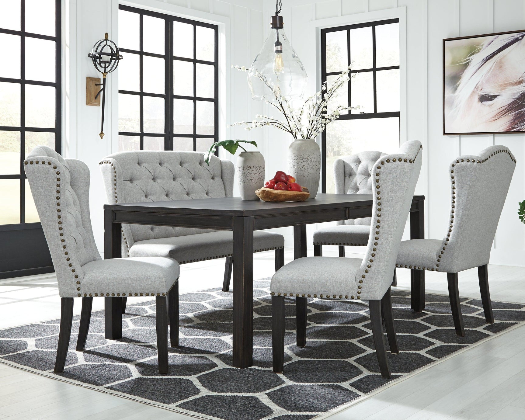 Jeanette Black Rectangular Dining Room Set - Ella Furniture
