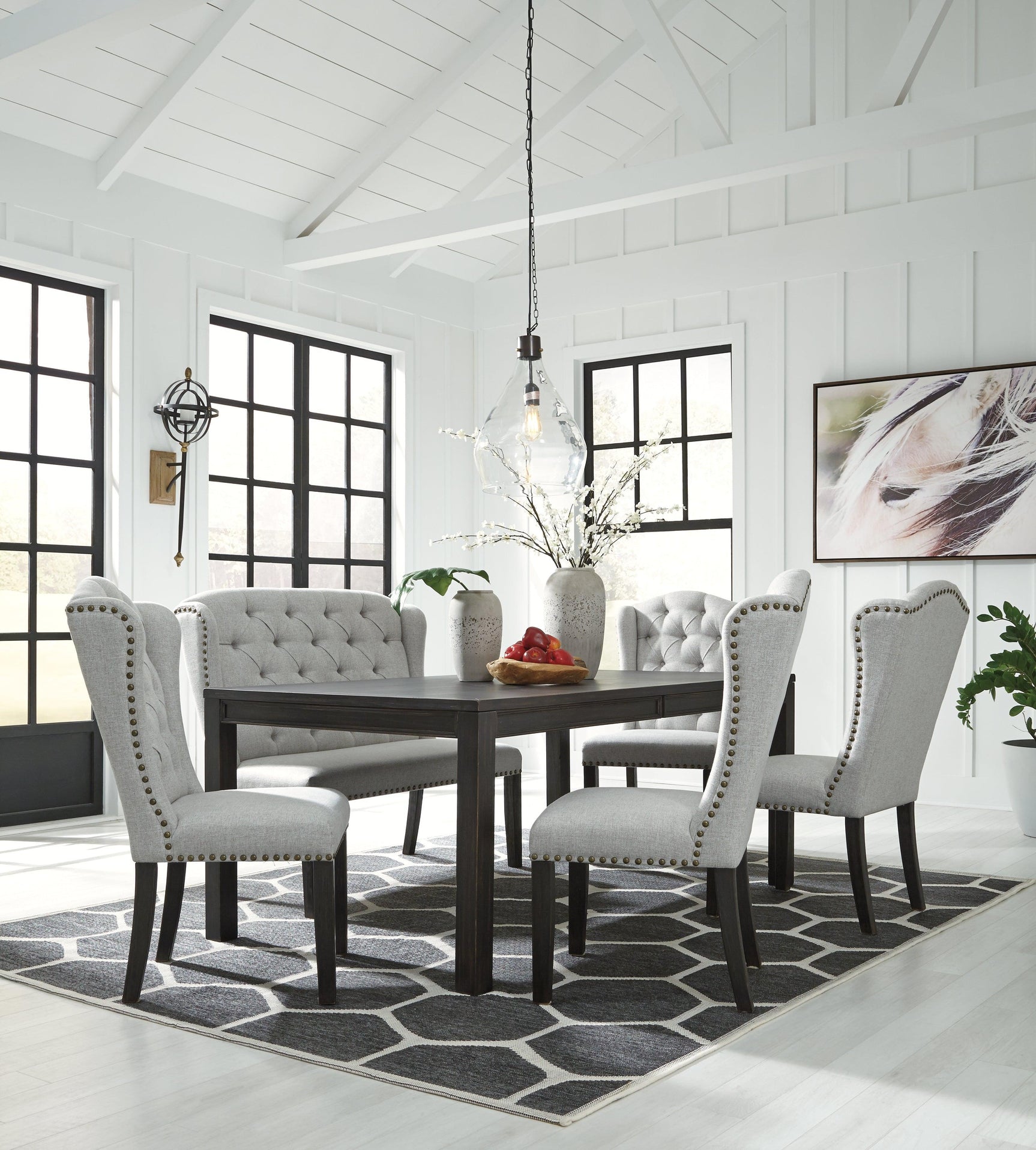 Jeanette Black Rectangular Dining Room Set - Ella Furniture