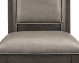 Jeffries Dark Brown Modern Solid Wood And Veneers Faux Leather Round Dining Room Set - Ella Furniture