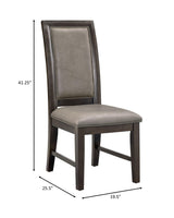 Jeffries Dark Brown Modern Solid Wood And Veneers Faux Leather Round Dining Room Set - Ella Furniture