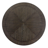 Jeffries Dark Brown Modern Solid Wood And Veneers Faux Leather Round Dining Room Set - Ella Furniture
