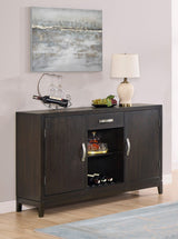 Jeffries Dark Brown Modern Solid Wood And Veneers Faux Leather Round Dining Room Set - Ella Furniture