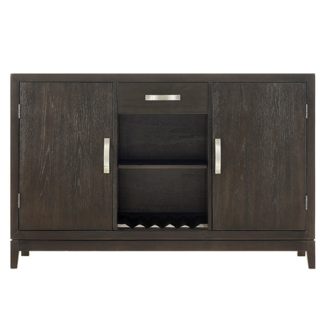Jeffries Dark Brown Modern Solid Wood And Veneers Faux Leather Round Dining Room Set - Ella Furniture