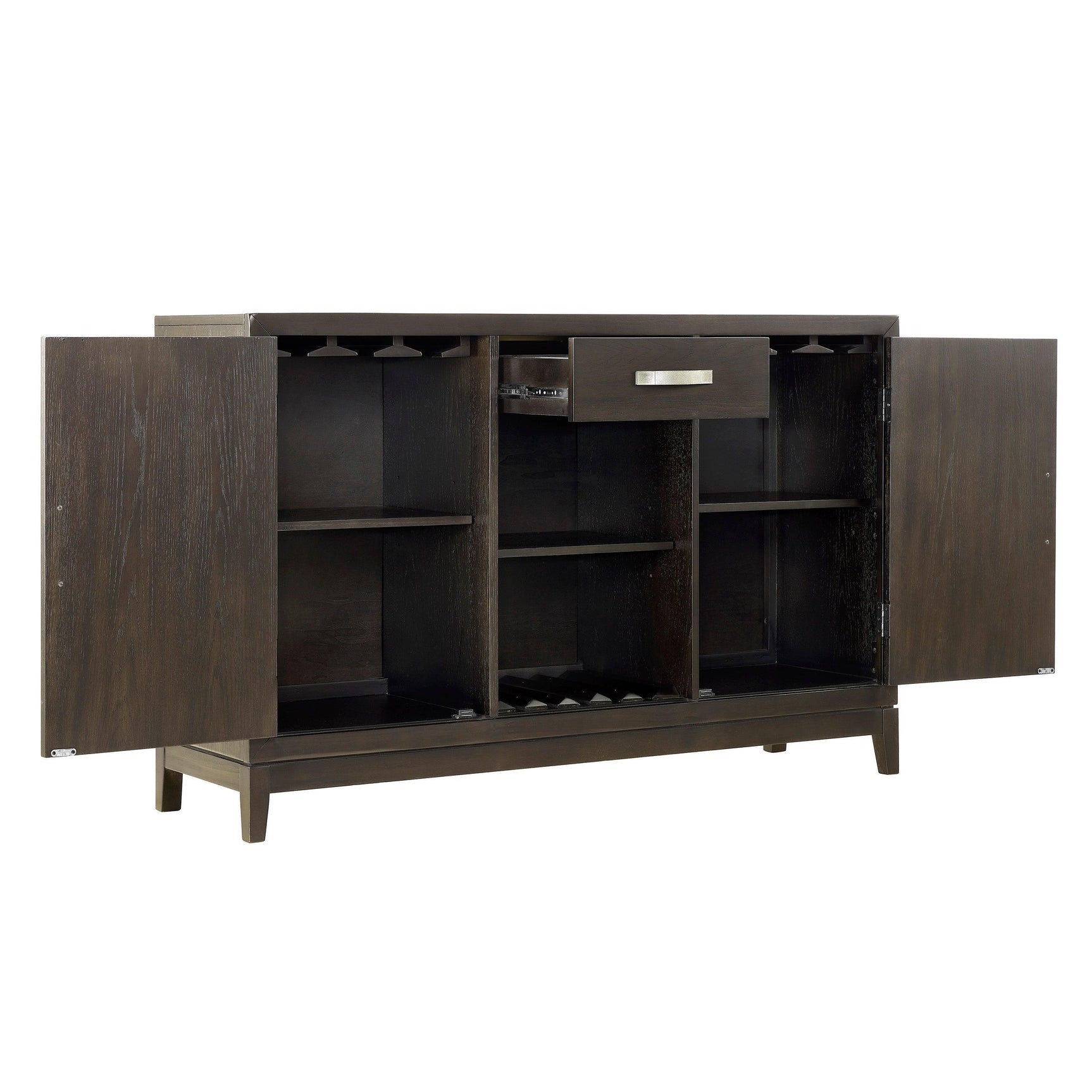 Jeffries Dark Brown Modern Solid Wood And Veneers Faux Leather Round Dining Room Set - Ella Furniture