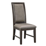 Jeffries Dark Brown Modern Solid Wood And Veneers Faux Leather Round Dining Room Set - Ella Furniture