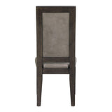 Jeffries Dark Brown Modern Solid Wood And Veneers Faux Leather Round Dining Room Set - Ella Furniture