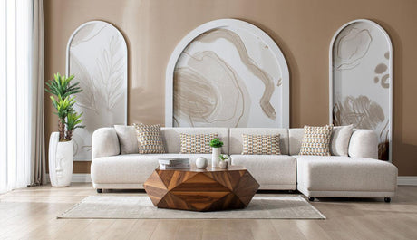 Jenna Ivory 3 Pc Raf Sectional - Ella Furniture