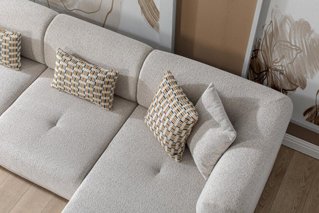 Jenna Ivory 3 Pc Raf Sectional - Ella Furniture
