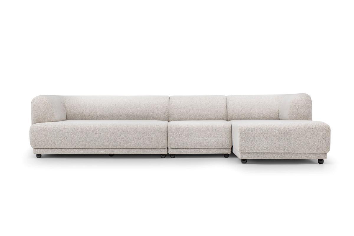 Jenna Ivory 3 Pc Raf Sectional - Ella Furniture
