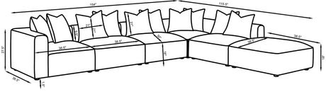 Jennifer Jennifer 6-piece Upholstered Modular Sectional Terracotta 551591-SET - Ella Furniture
