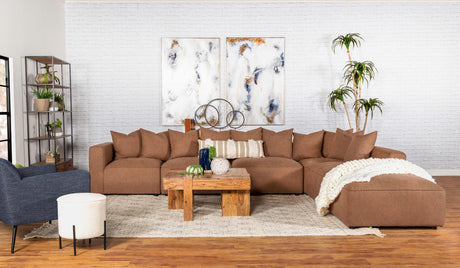 Jennifer Jennifer 6-piece Upholstered Modular Sectional Terracotta 551591-SET - Ella Furniture