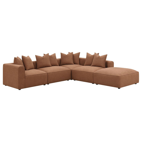 Jennifer Jennifer 6-piece Upholstered Modular Sectional Terracotta 551591-SET - Ella Furniture